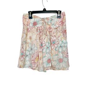 Ripcurl Womens Skirt Sz Small Floral Tied Beach Coastal Cow girl Coconut Girl